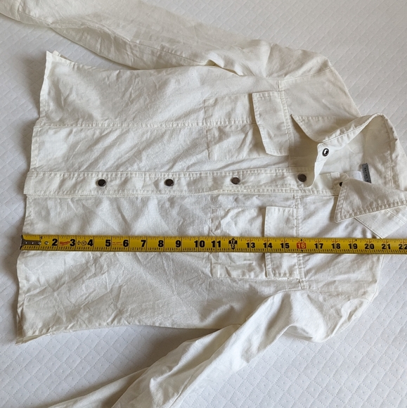 Sarah Pacini Vintage 100% Linen Button down shirt, Made in Italy  white, size M - Picture 6 of 13